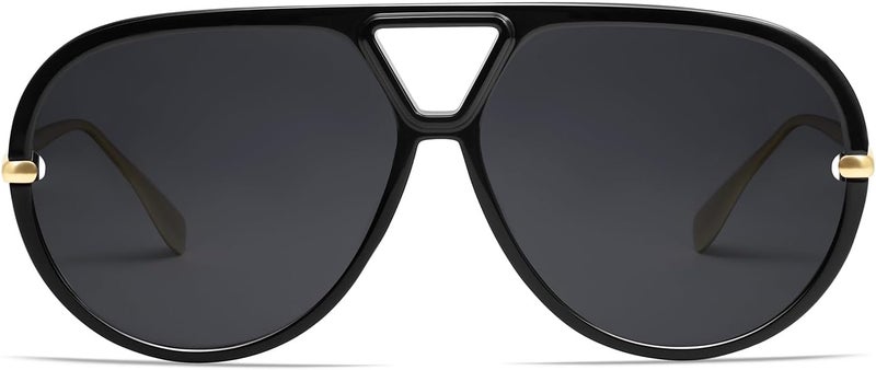 VANLINKER Oversized Trendy Polarized Aviator Sunglasses for Women Men Retro Round Sunglasses Vintage Shield Shades VL9798 - Image 1